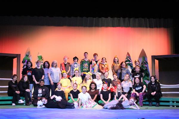 Students performing Honk Jr. at Mill Creek Elementary